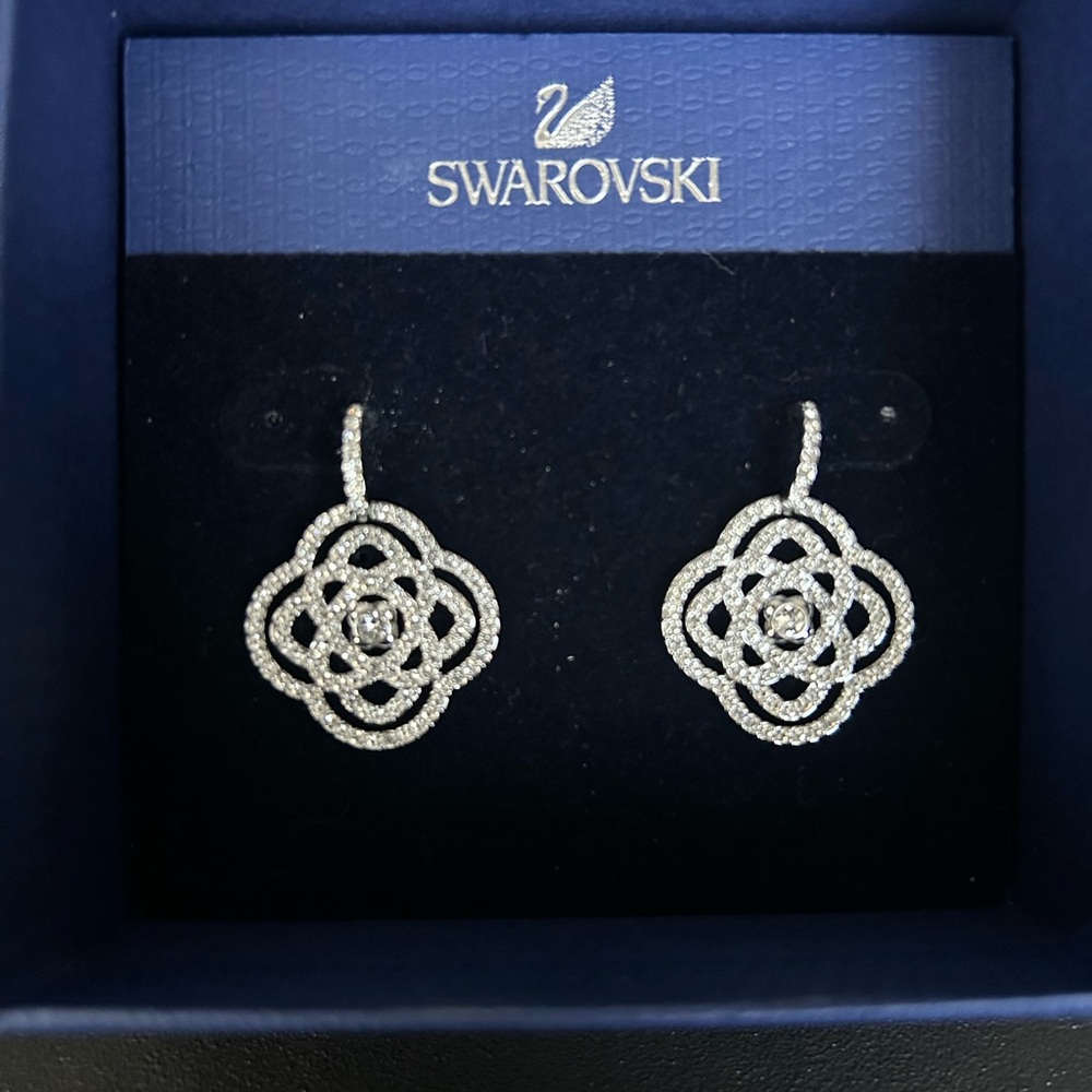 Swarovski Intricate Silver Earrings